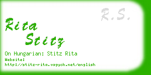 rita stitz business card